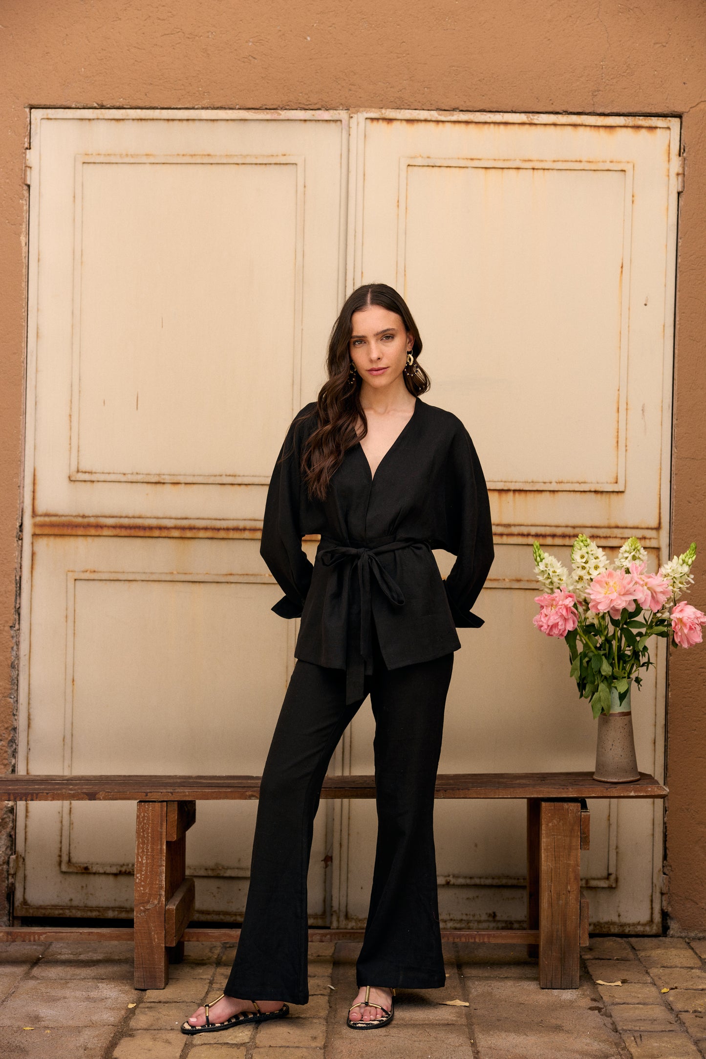 BLUSA LINO DELFINA NEGRO