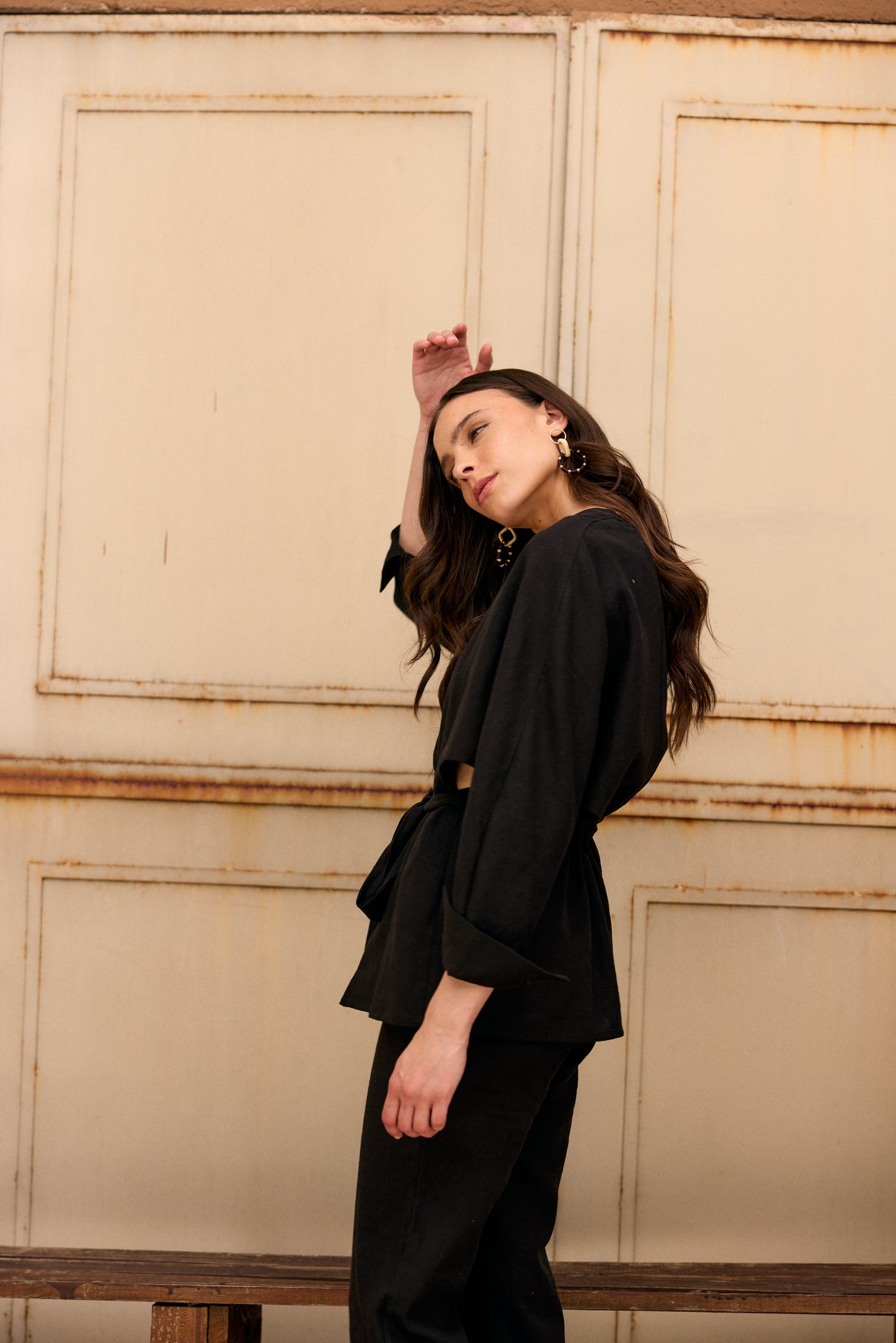 BLUSA LINO DELFINA NEGRO