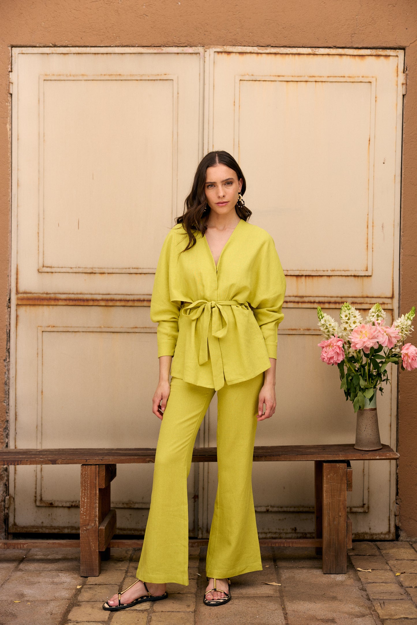 BLUSA LINO DELFINA VERDE