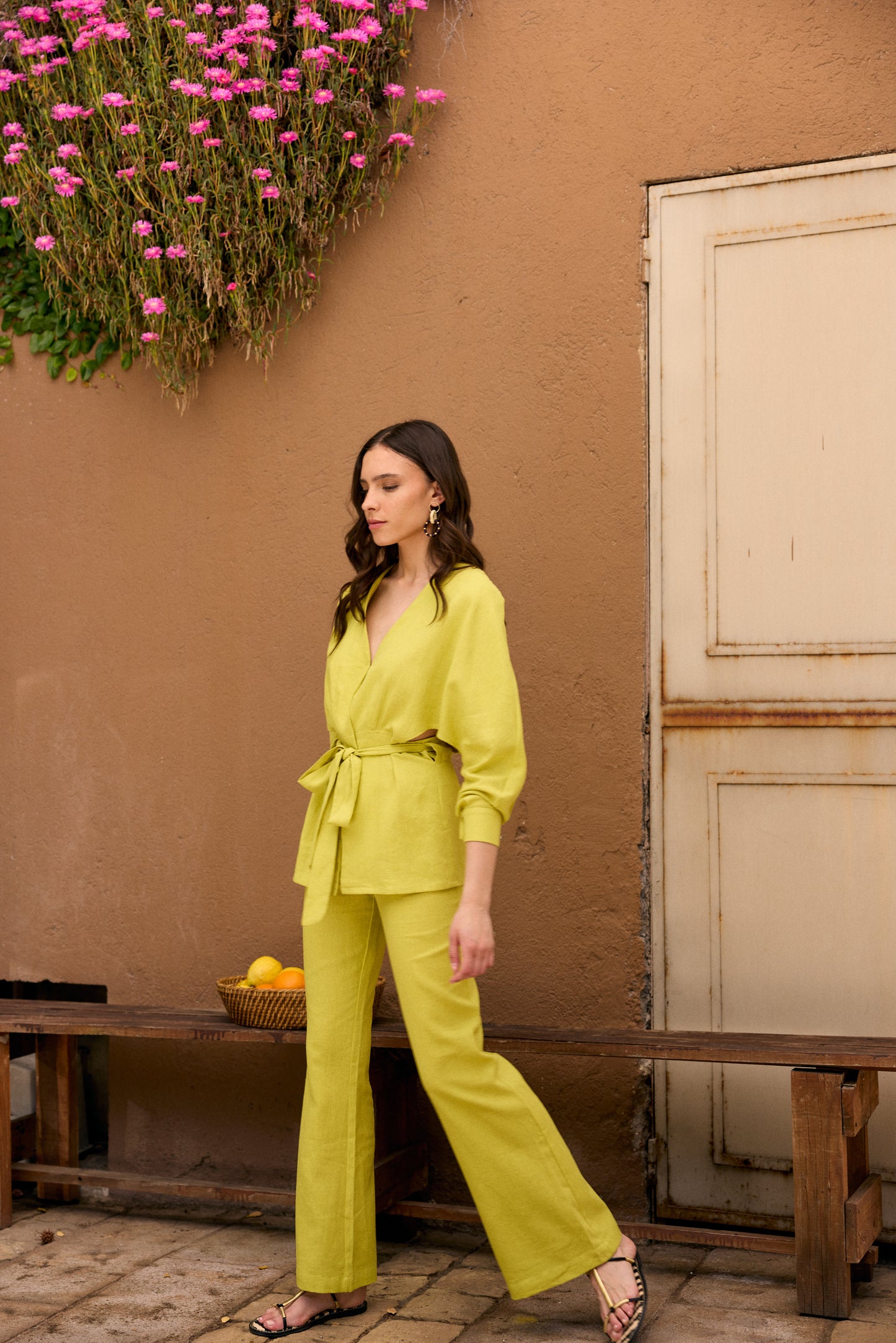 BLUSA LINO DELFINA VERDE