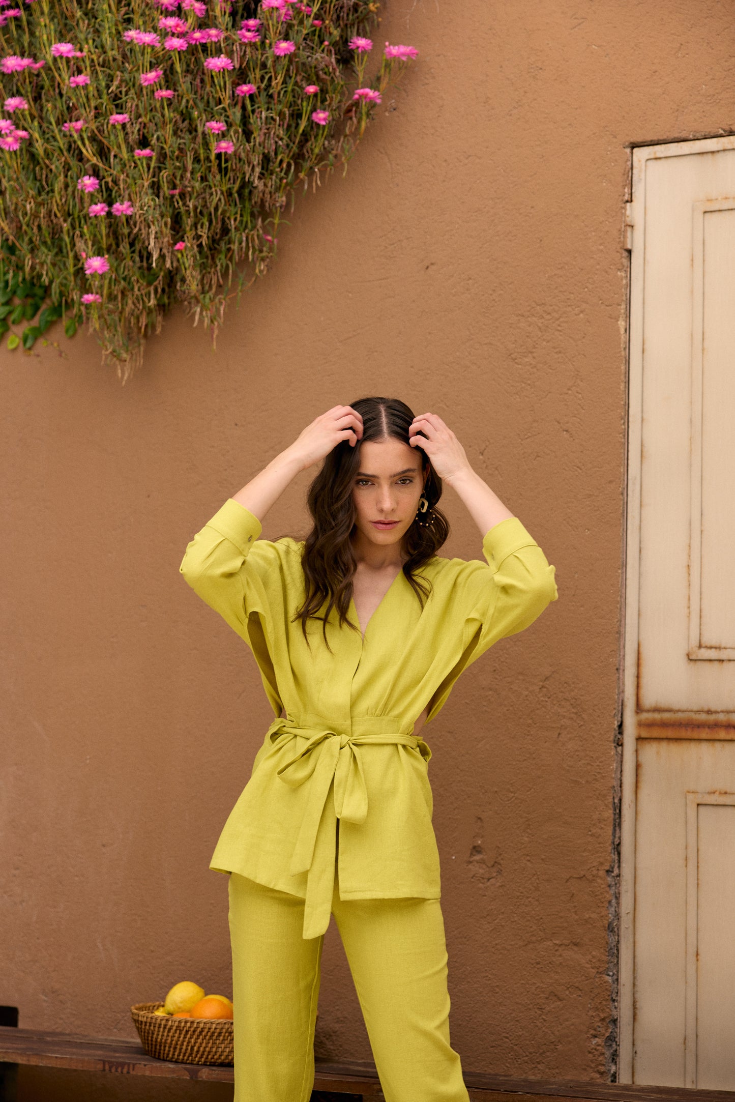 BLUSA LINO DELFINA VERDE