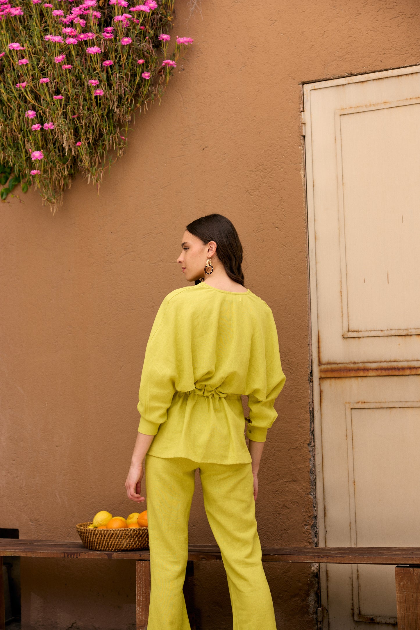 BLUSA LINO DELFINA VERDE