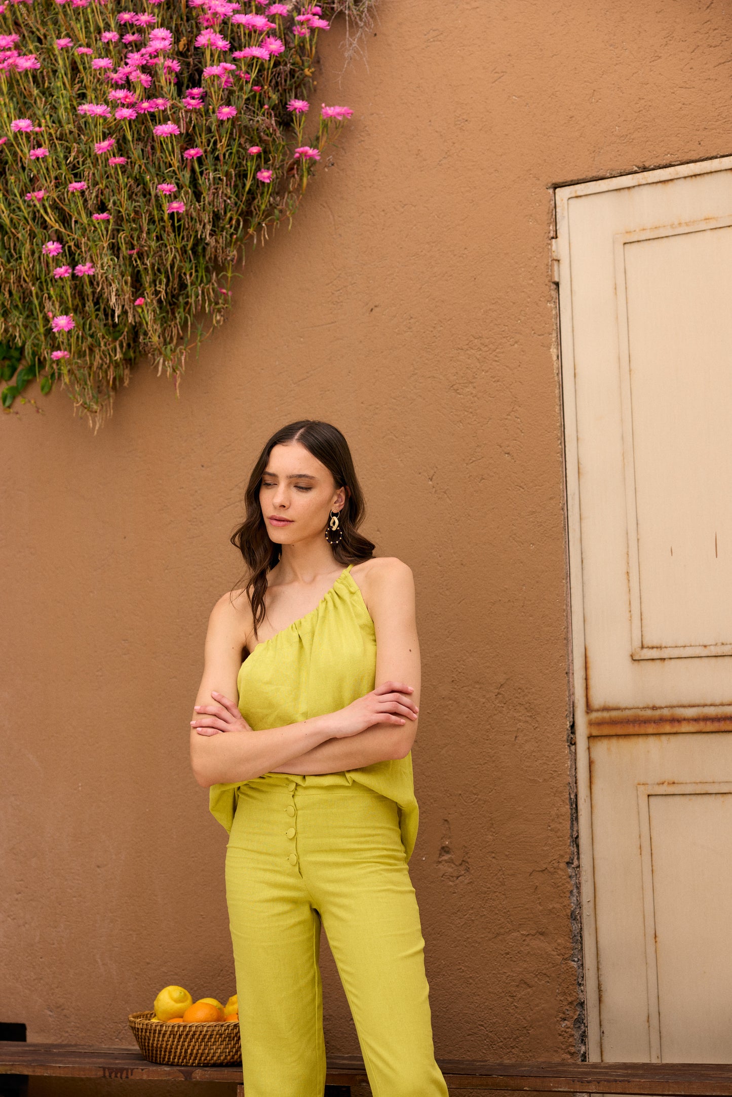 PANTALÓN LINO ESTELA VERDE
