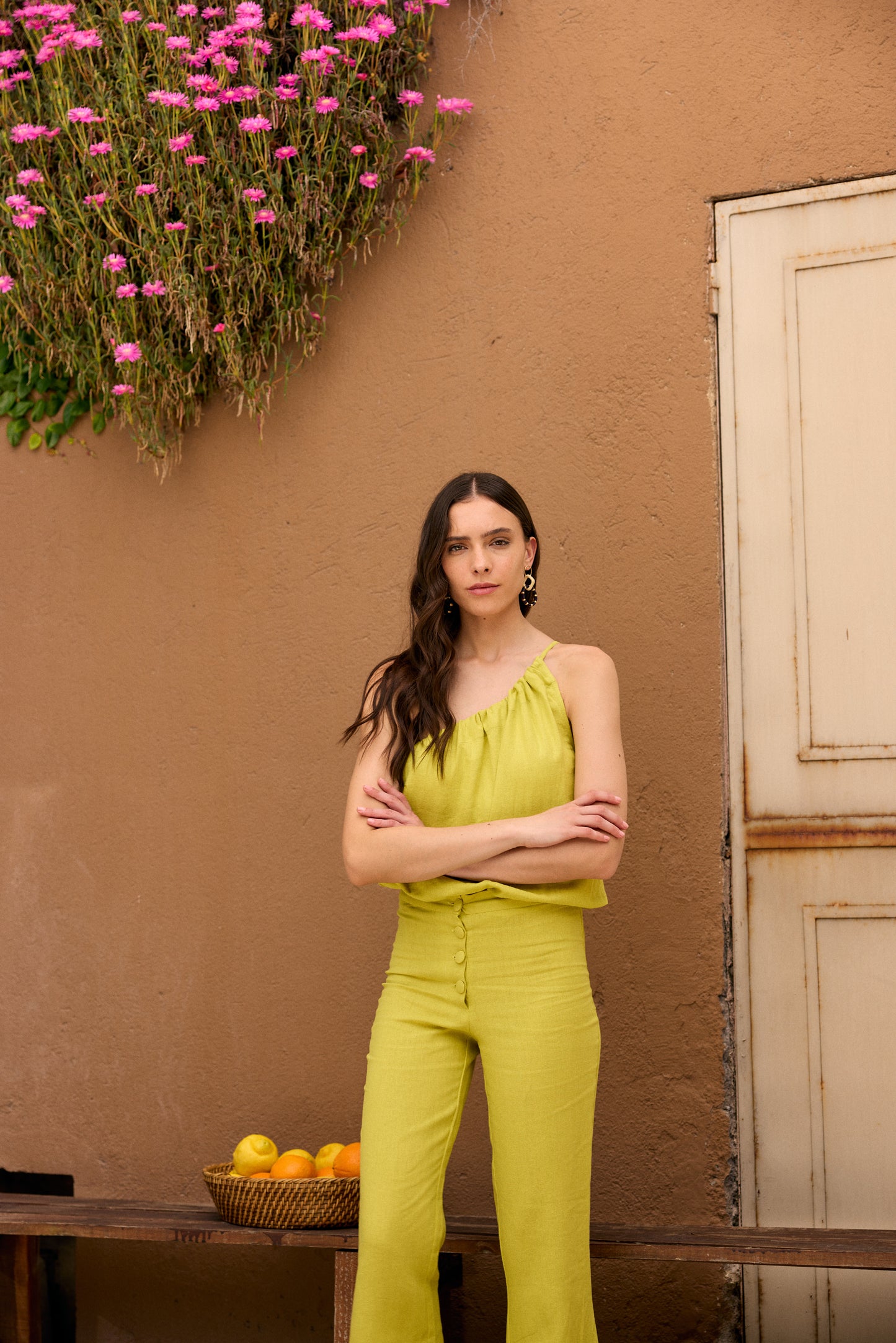 PANTALÓN LINO ESTELA VERDE