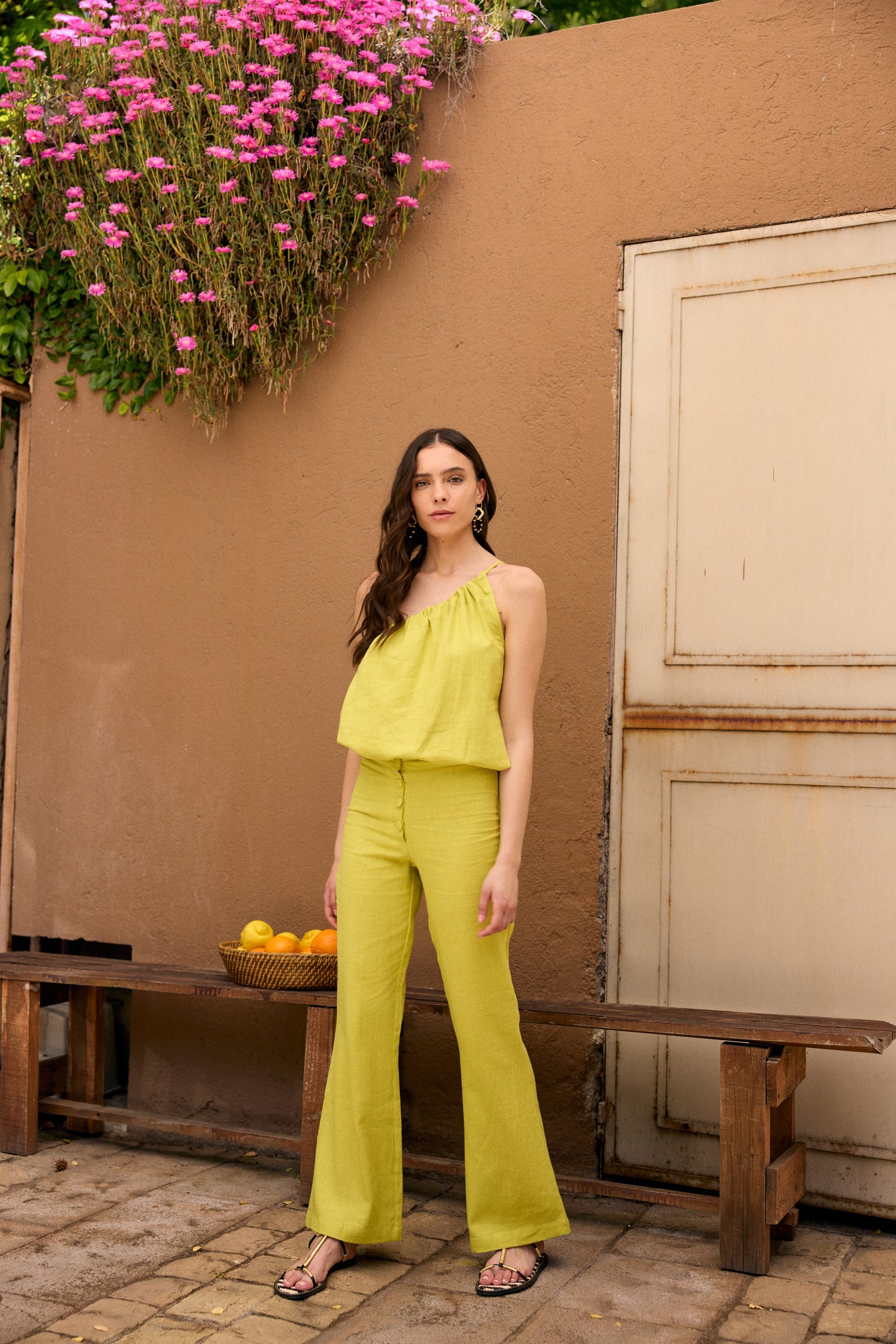 PANTALÓN LINO ESTELA VERDE