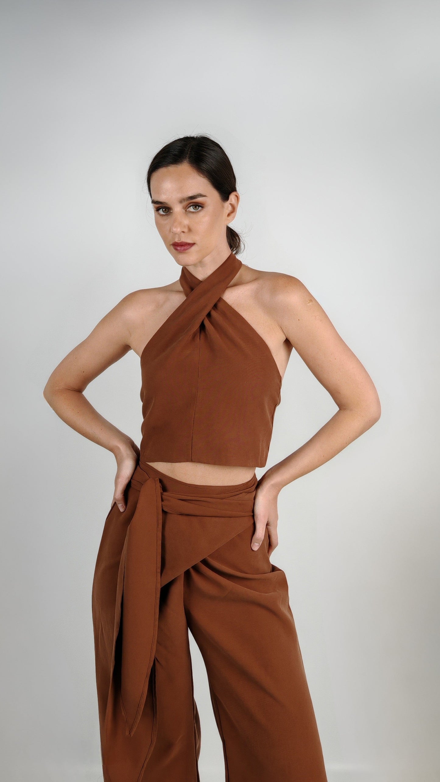 Top Matilda Cupro Chocolate