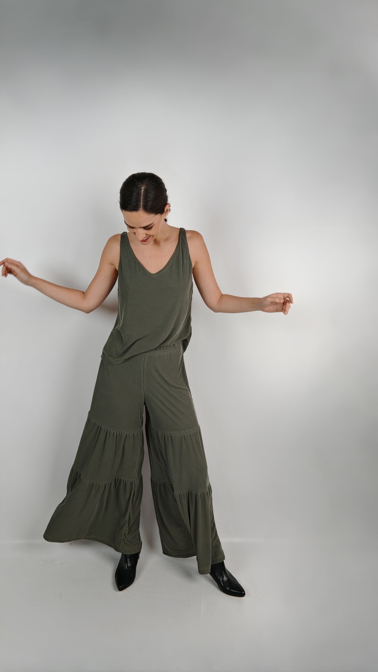 Polera Luz Verde Musgo Modal