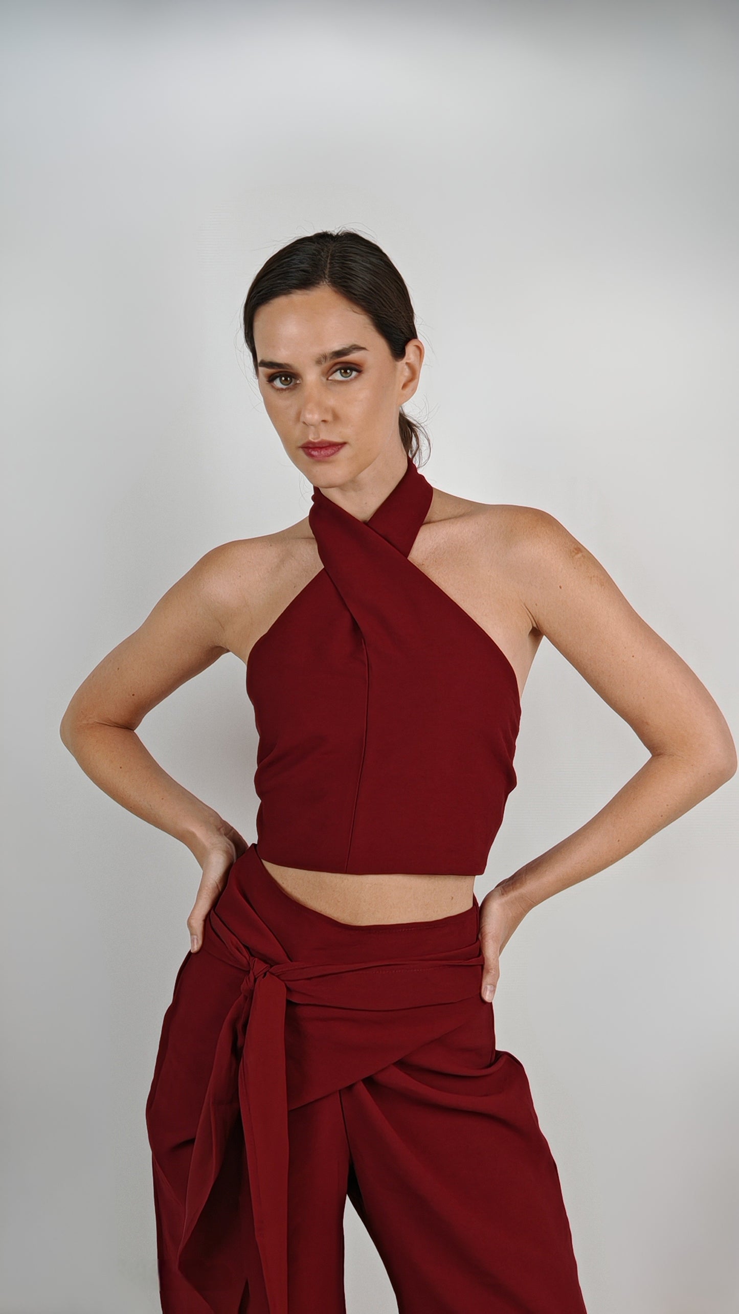 Top Matilda Cupro Burdeo