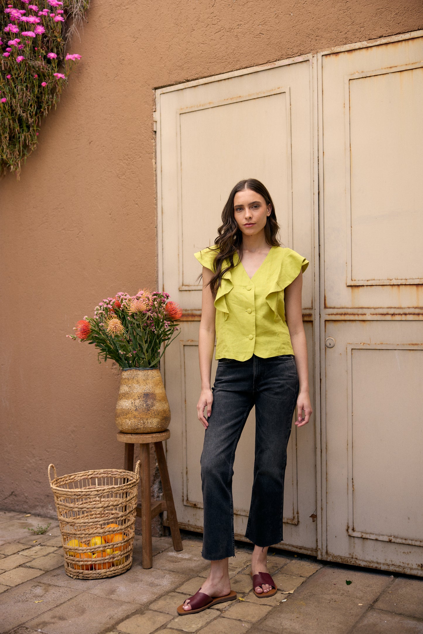 BLUSA LINO INES VERDE