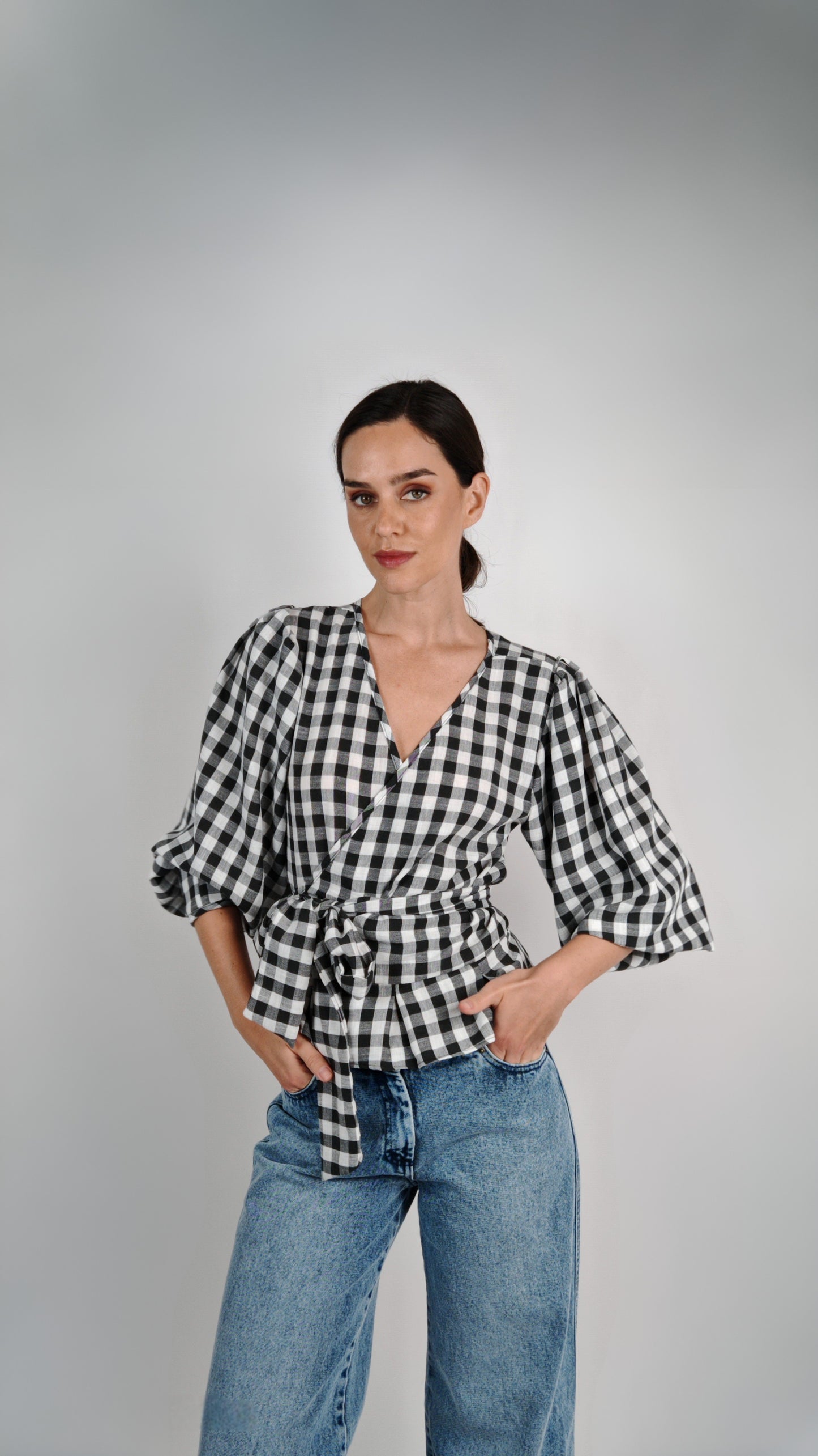 Blusa Carolina Lino Vichy