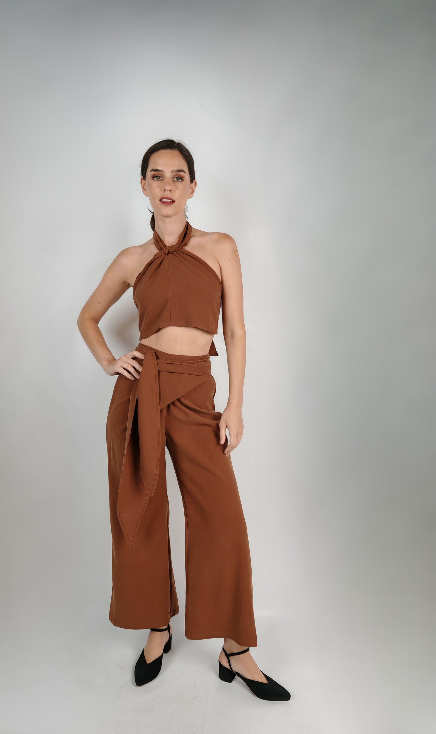 Top Matilda Cupro Chocolate