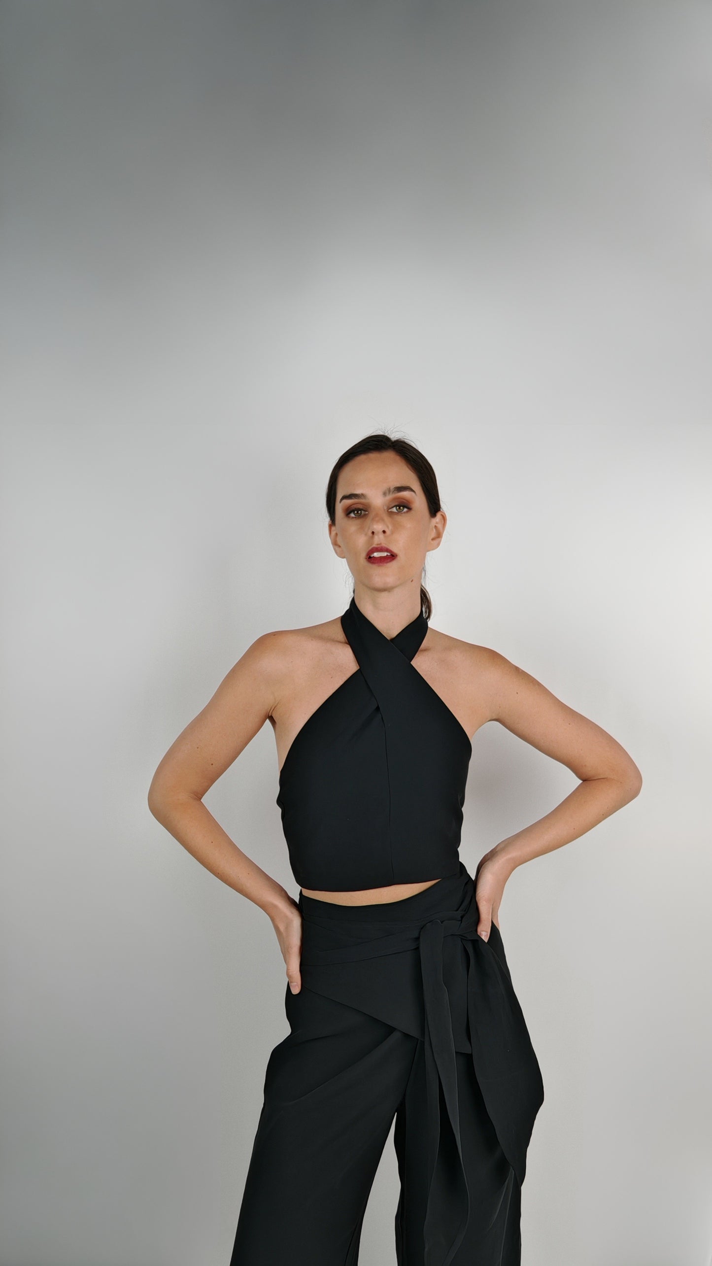 Top Matilda Cupro Negro