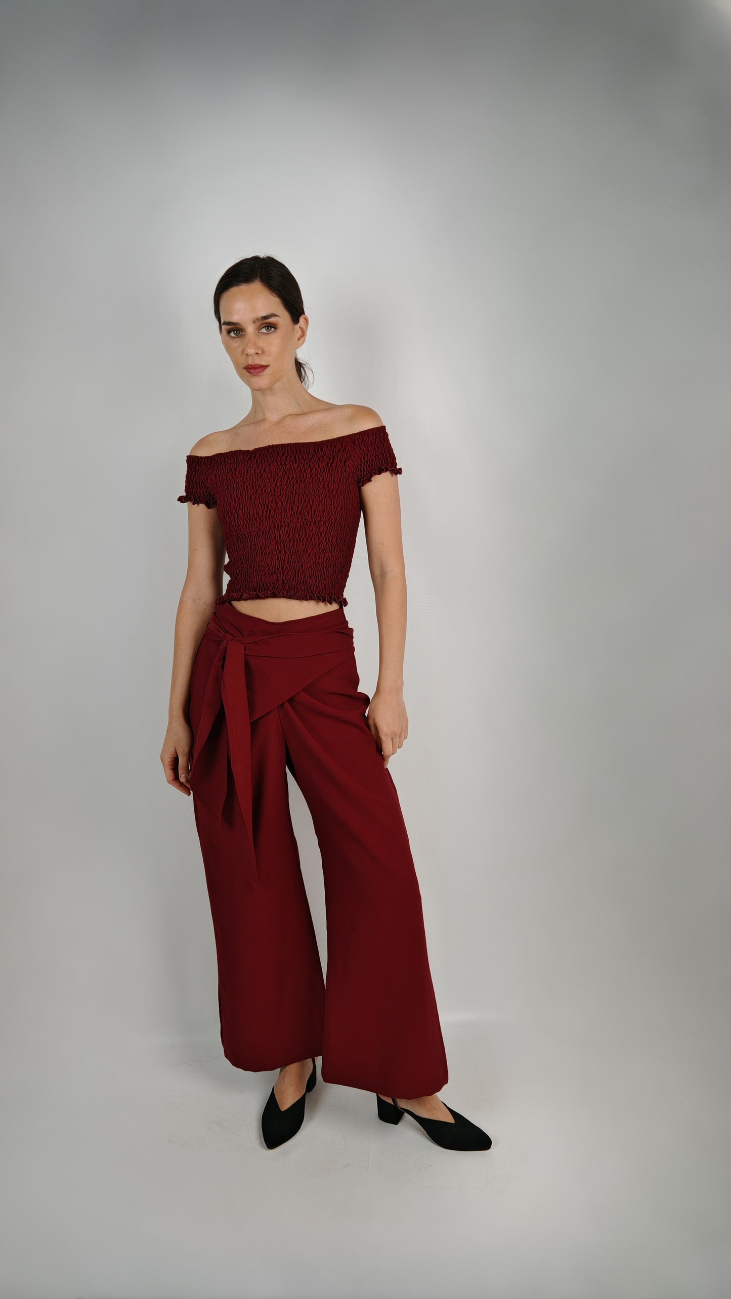Blusa Ana Cupro Burdeo