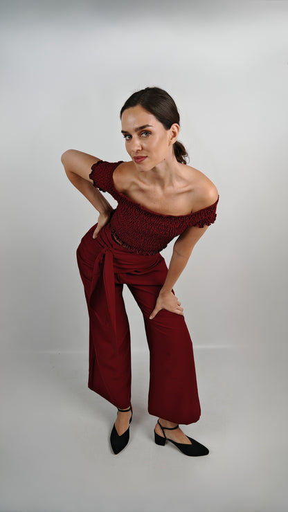 Blusa Ana Cupro Burdeo