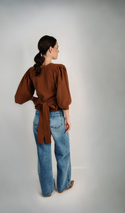 Blusa Carolina Cupro Chocolate