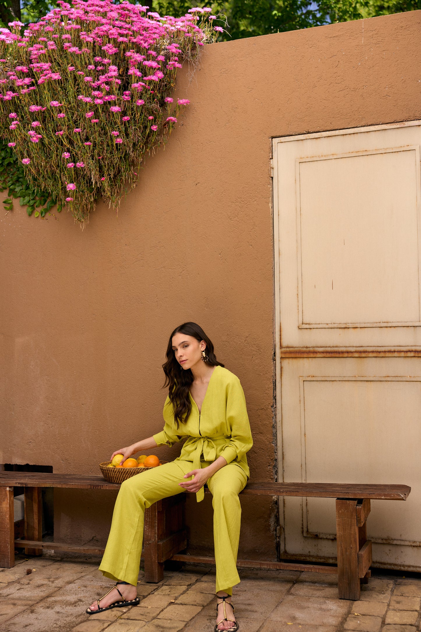 BLUSA LINO DELFINA VERDE