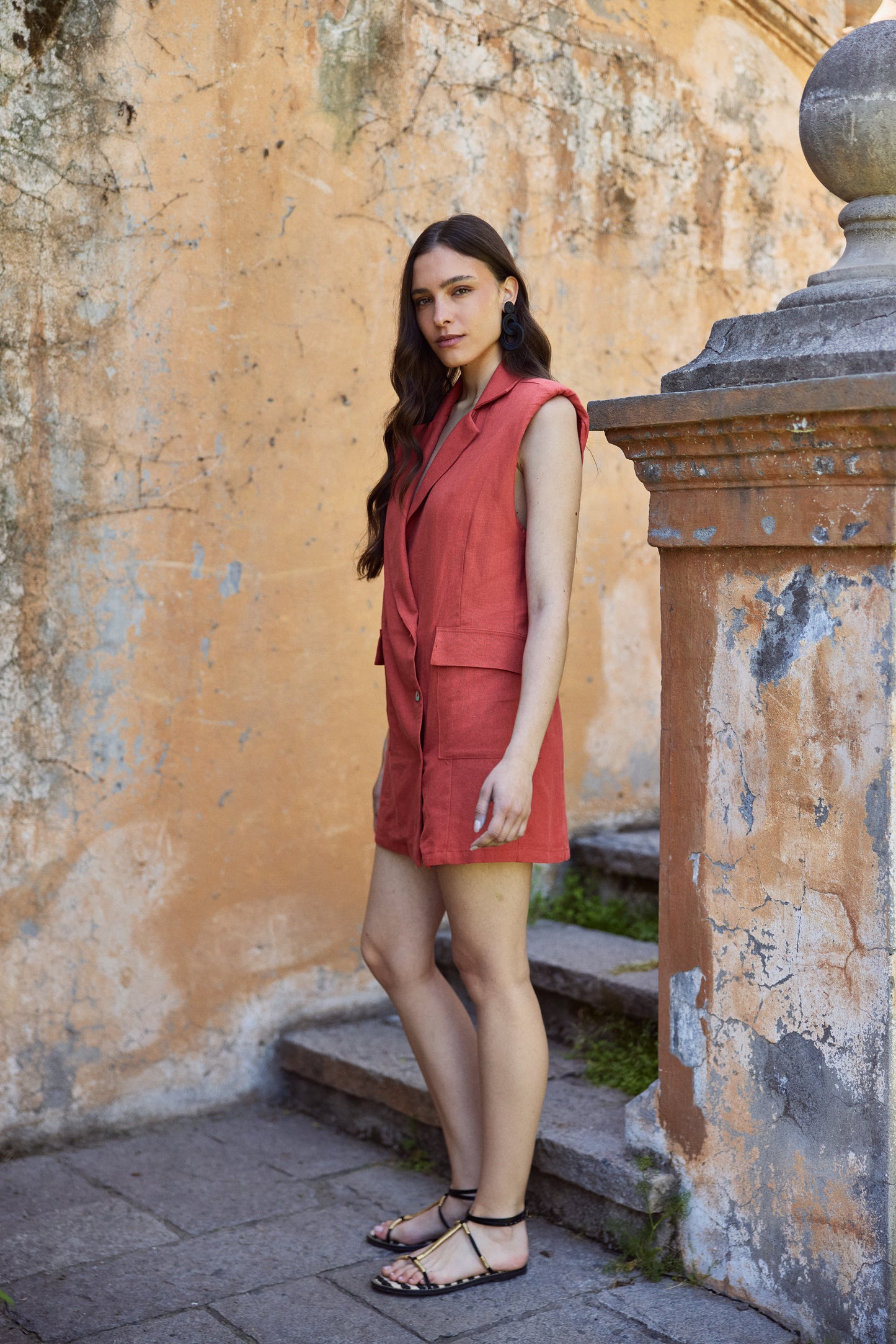 Vestido Renata Terracota