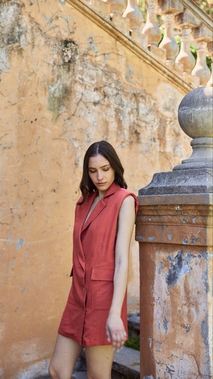 Vestido Renata Terracota