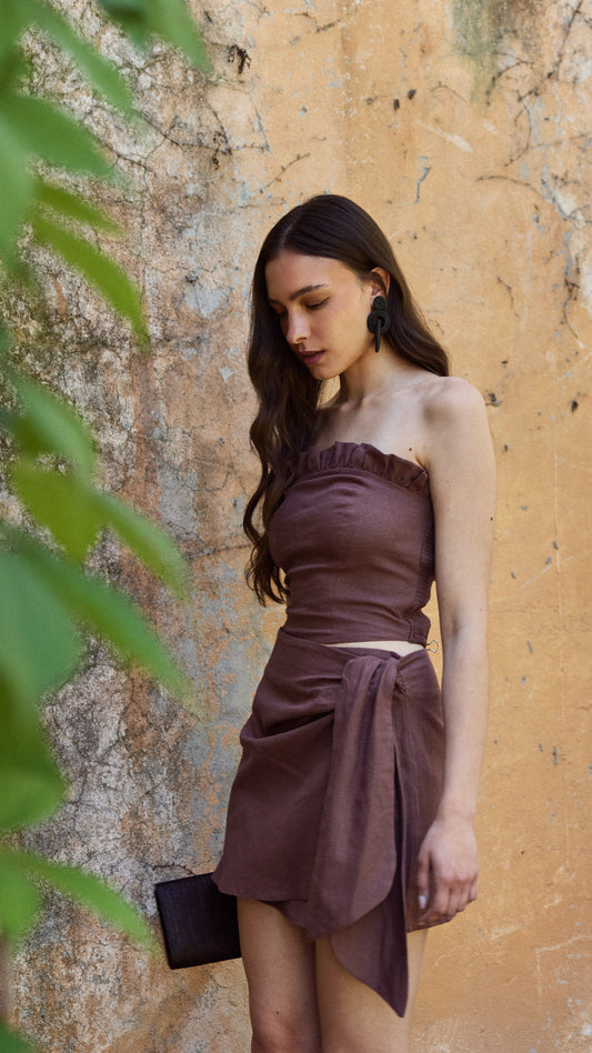 Falda Adela Chocolate