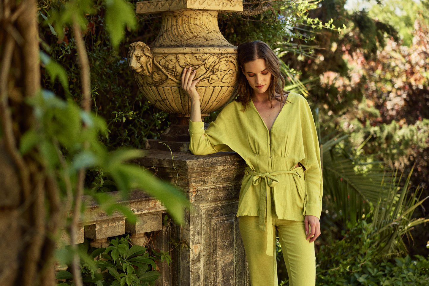 BLUSA LINO DELFINA VERDE