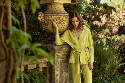 BLUSA LINO DELFINA VERDE