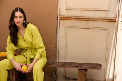 BLUSA LINO DELFINA VERDE