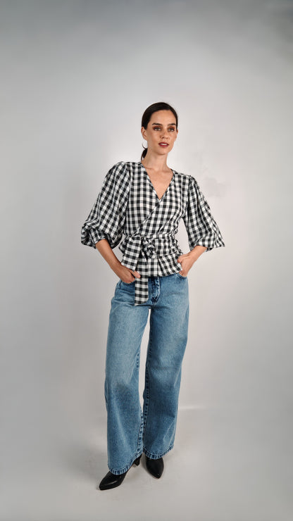 Blusa Carolina Lino Vichy