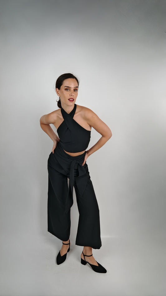 Top Matilda Cupro Negro