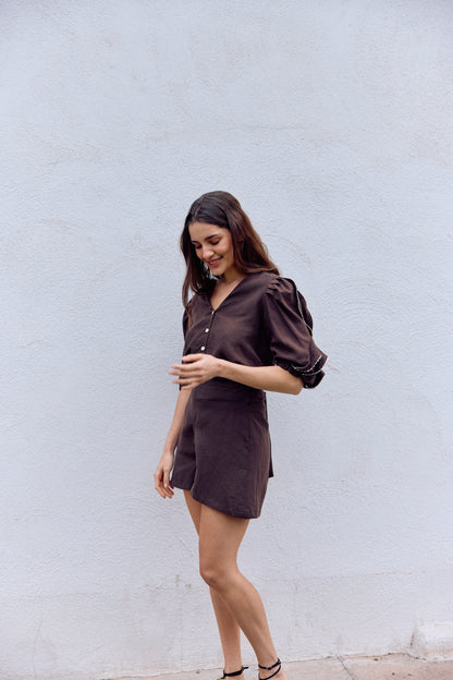 SHORT REBECA LINO CHOCOLATE
