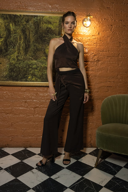 Top Matilda Cupro Chocolate