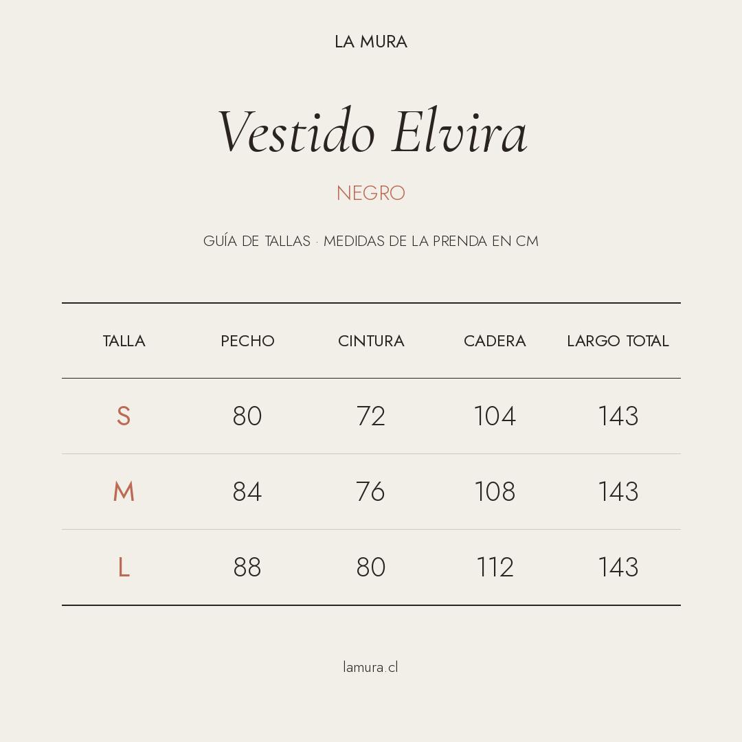 Guía de tallas VESTIDO ELVIRA AZUL