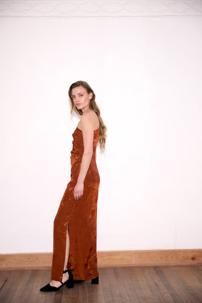 VESTIDO AURORA COBRE