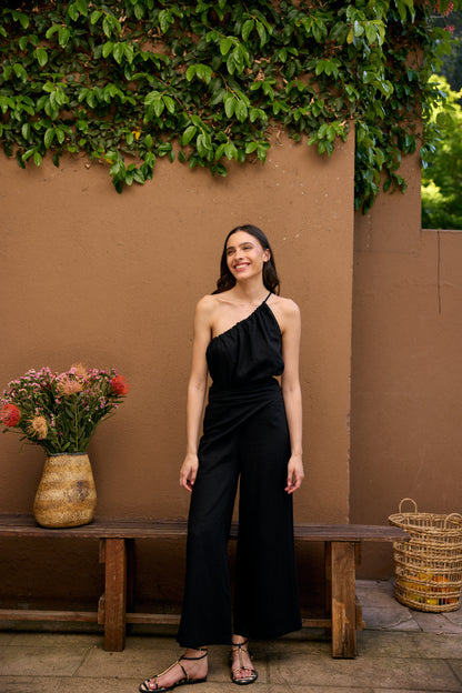 PANTALÓN LINO SARA NEGRO