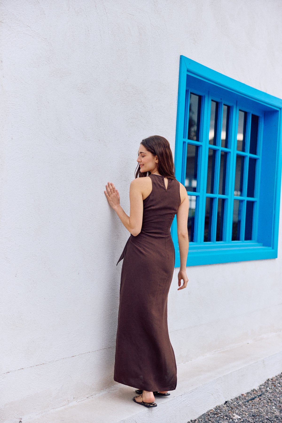 VESTIDO ANA LINO CHOCOLATE