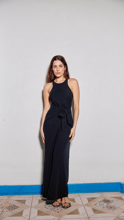 VESTIDO ANA LINO NEGRO