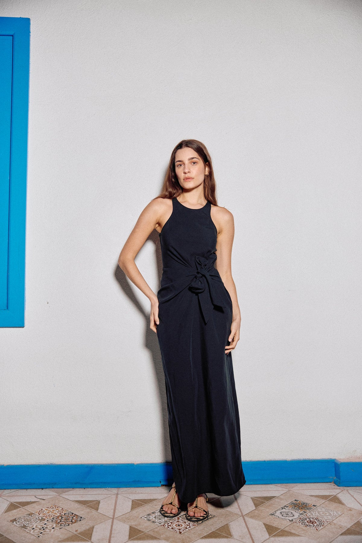 VESTIDO ANA LINO NEGRO