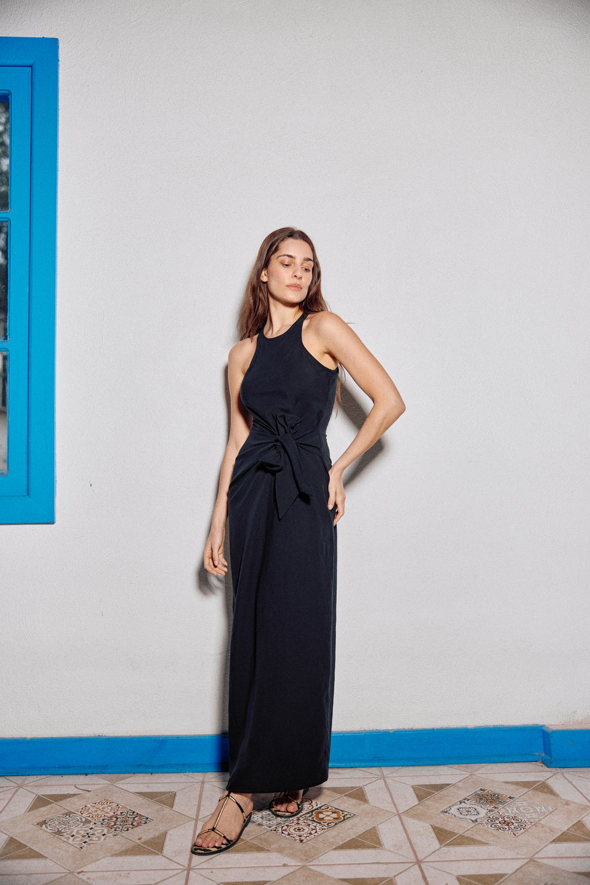 VESTIDO ANA LINO NEGRO