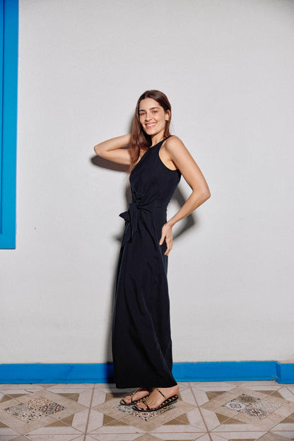VESTIDO ANA LINO NEGRO