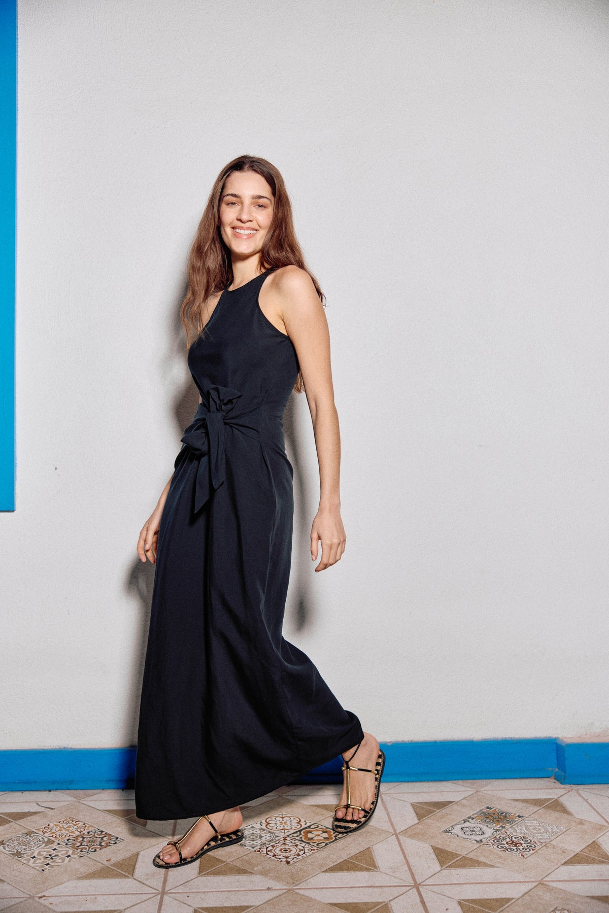 VESTIDO ANA LINO NEGRO