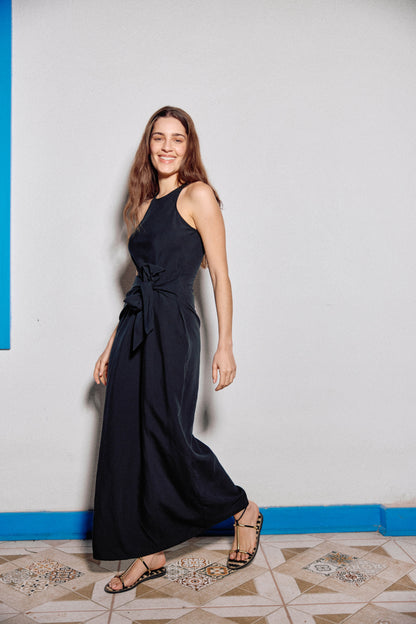 VESTIDO ANA LINO NEGRO