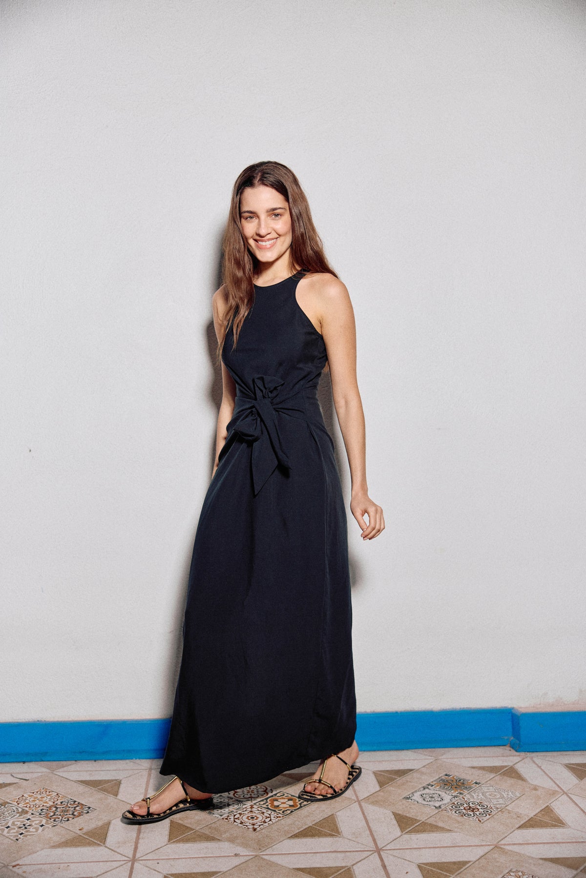 VESTIDO ANA LINO NEGRO