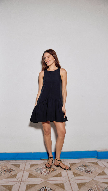 VESTIDO LUCIA LINO NEGRO