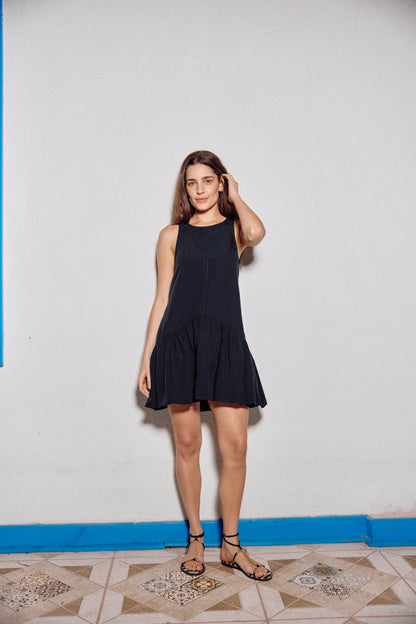 VESTIDO LUCIA LINO NEGRO