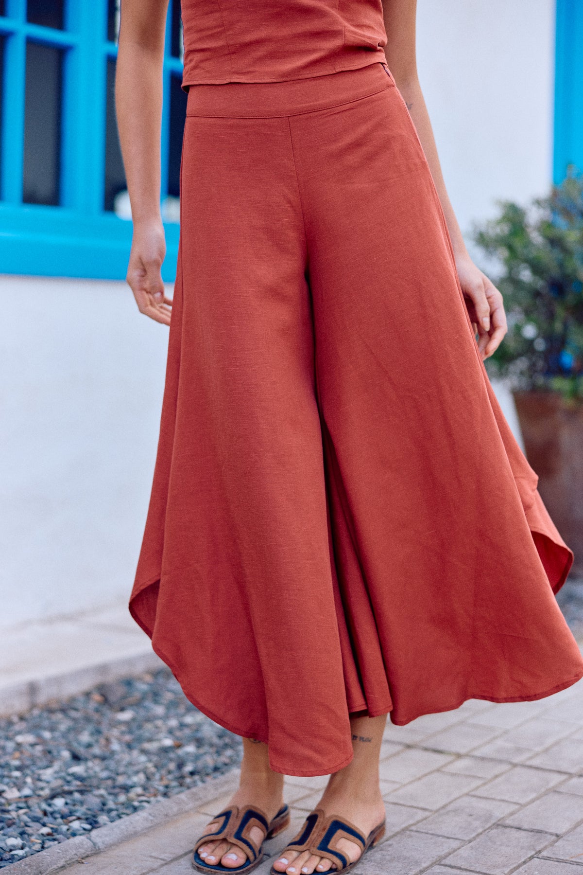 PANTALÓN JOSEFINA LINO TERRACOTA