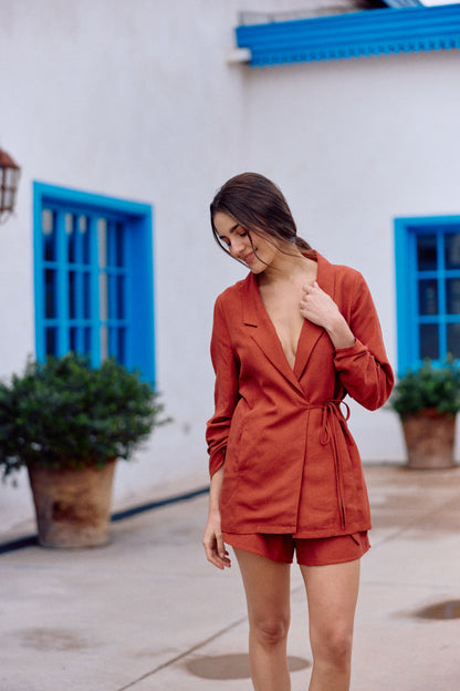 BLAZER TRINIDAD LINO TERRACOTA