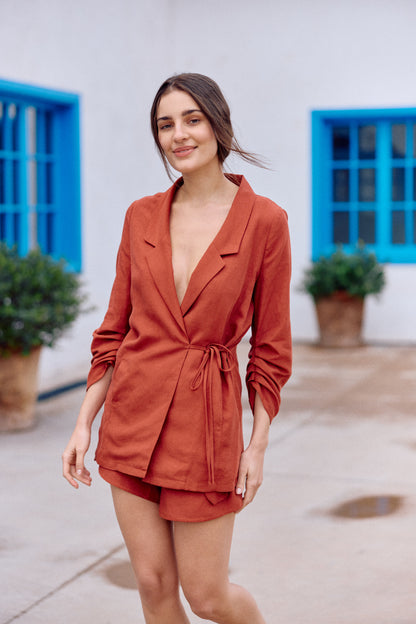 BLAZER TRINIDAD LINO TERRACOTA