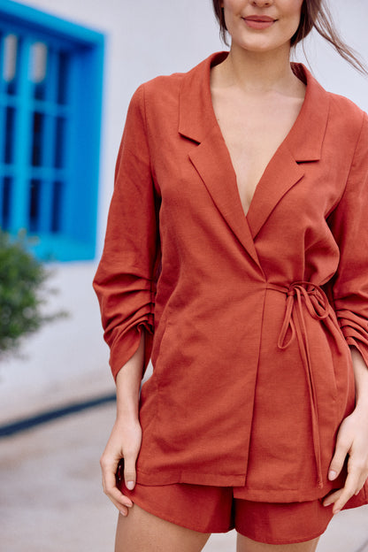 BLAZER TRINIDAD LINO TERRACOTA