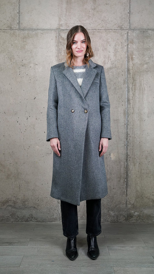 ABRIGO LEONOR GRIS 100% LANA