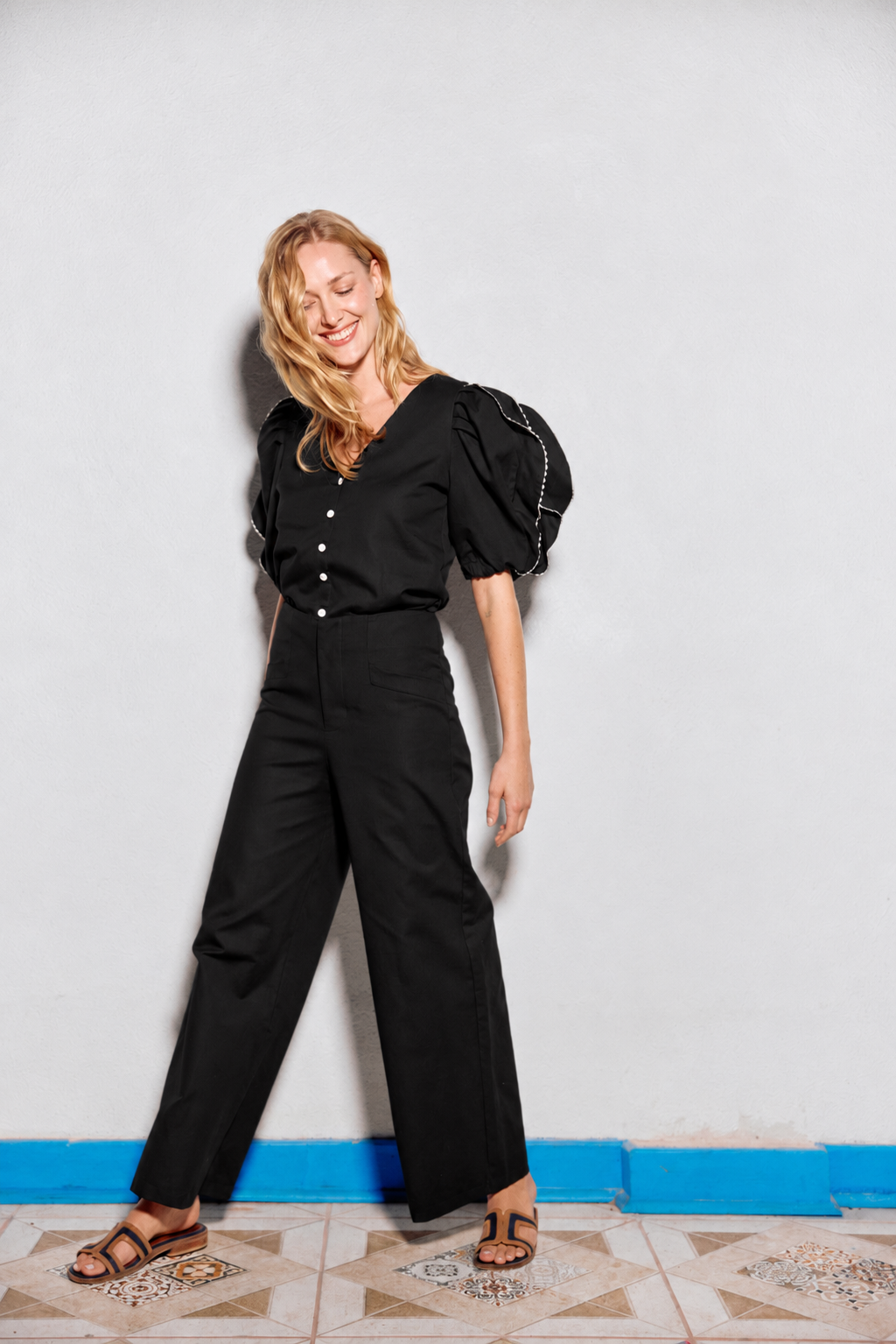 PANTALÓN LOURDES LINO NEGRO