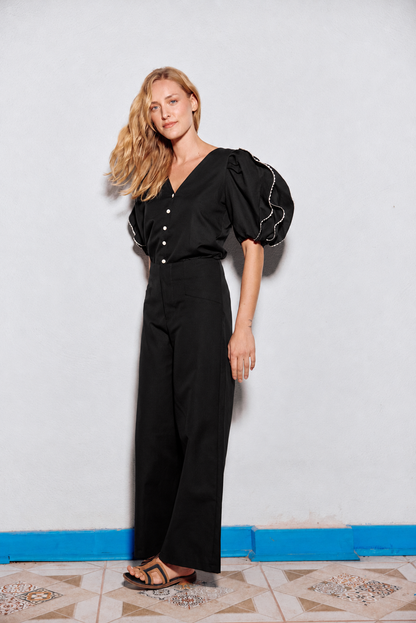 PANTALÓN LOURDES LINO NEGRO